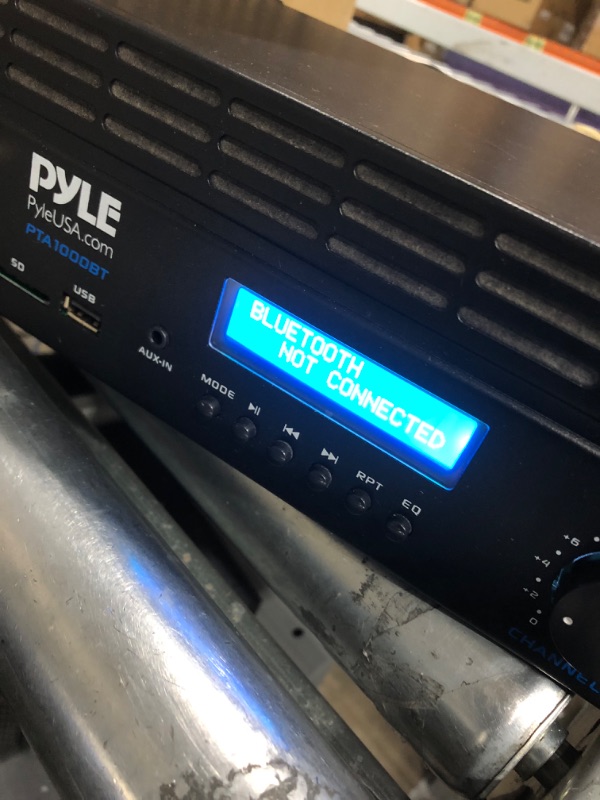 Photo 3 of 2-Channel Bluetooth Power Amplifier - 2000W Bridgeable Rack Mount Pro Audio Sound Wireless Home Stereo Receiver w/TRS XLR Input, LCD, Bridge Mode, Cooling Fan - Entertainment Speaker System - Pyle
