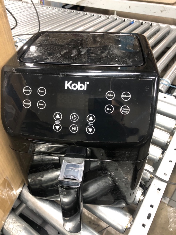 Photo 2 of **NON-FUNCTIONAL- PARTS ONLY**
Kobi Air Fryer, XL 5.8 Quart,1700-Watt Electric Hot Air Fryers Oven & Oilless Cooker, LED Display, 8 Preset Programs, Shake Reminder, for Roasting, Nonstick Basket, ETL Listed (100 Recipes Book Included) (Black)