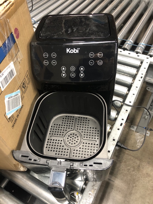 Photo 3 of **NON-FUNCTIONAL- PARTS ONLY**
Kobi Air Fryer, XL 5.8 Quart,1700-Watt Electric Hot Air Fryers Oven & Oilless Cooker, LED Display, 8 Preset Programs, Shake Reminder, for Roasting, Nonstick Basket, ETL Listed (100 Recipes Book Included) (Black)