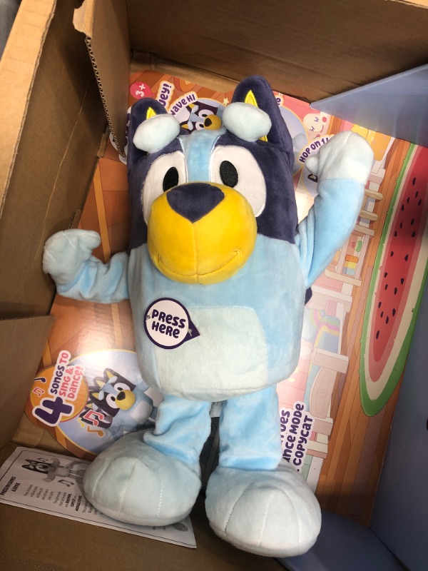 Photo 2 of Bluey Dance and Play 14" Animated Plush | Over 55 Phrases and Songs, Multicolor