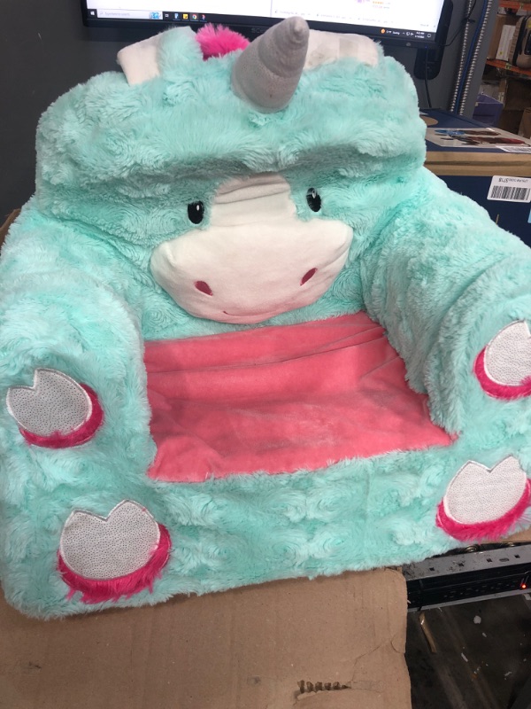 Photo 2 of Animal Adventure | Sweet Seats | Teal Unicorn | Soft Plush Children's Chair (14"L x 19"W x 20"H)