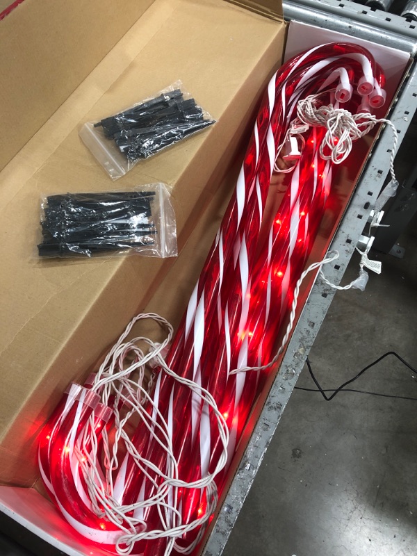 Photo 2 of  Candy Cane Lights Pathway Marker Lights, 12 Pack
