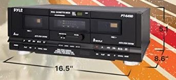 Photo 1 of Dual Cassette Deck | Music Recording Device with RCA Cables | Removable Rack Mounting Hardware | CrO2 Tape Selector | Built-in 3 Digit Tape Counter - 110V/220V