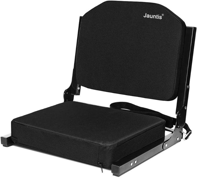 Photo 1 of auntis Stadium Seats for Bleachers, Bleacher Seats with Ultra Padded Comfy Foam Backs and Cushion, Wide Portable Stadium Chairs with Back Support and Shoulder Strap