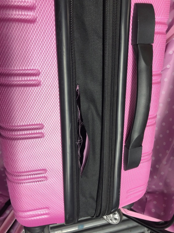 Photo 5 of Rockland Melbourne Hardside Expandable Spinner Wheel Luggage, Pink, 3-Piece Set (20/24/28)
