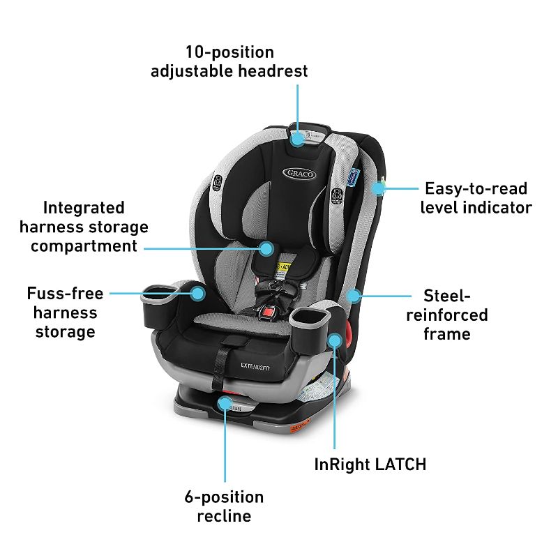 Photo 6 of Graco Extend2Fit 3 in 1 Car Seat, Ride Rear Facing Longer, Garner, 21.56 pounds