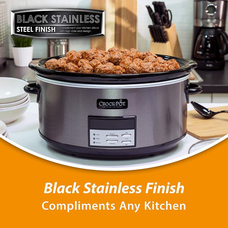 Photo 8 of Crock-Pot Digital Slow Cooker - 8 qt - Black Stainless