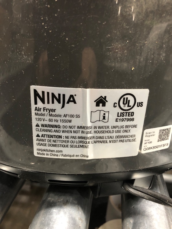 Photo 6 of *PARTS ONLY*Ninja AF101 Air Fryer that Crisps, Roasts, Reheats, & Dehydrates, for Quick, Easy Meals, 4 Quart Capacity, & High Gloss Finish, Black/Grey 4 Quarts