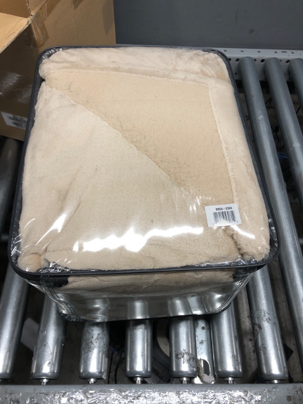 Photo 3 of *USED*Beautyrest Reversible Microlight to Sherpa Electric Blanket, Auto Shut Off, Virtually Zero EMF, Multi Heat Setting, UL Certified, Machine Washable, Tan King (90 inx100 in) King Tan