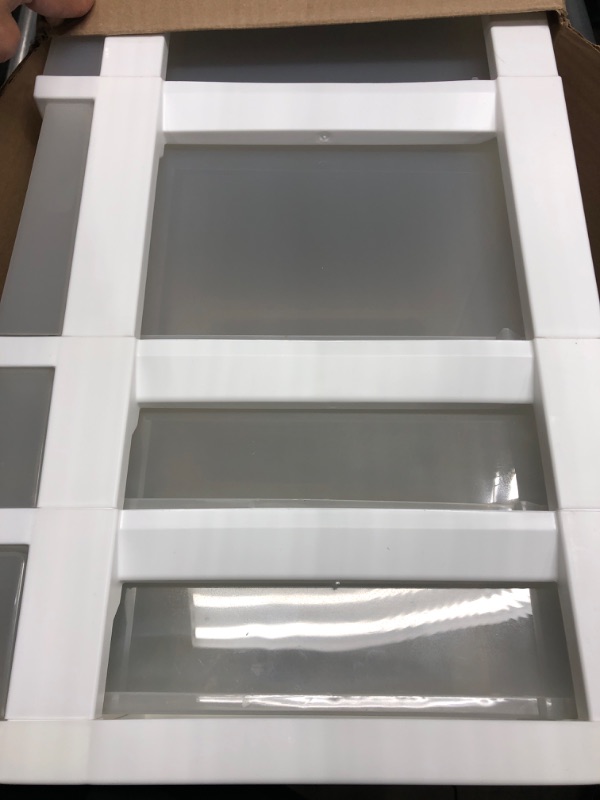 Photo 4 of *USED*IRIS USA Craft Plastic Organizers and Storage, Rolling Storage Cart for Classroom Supplies, Storage Organizer for Art Supplies, Drawer Top Organizer for Small Parts, 4 Drawers, White 4 Drawer White