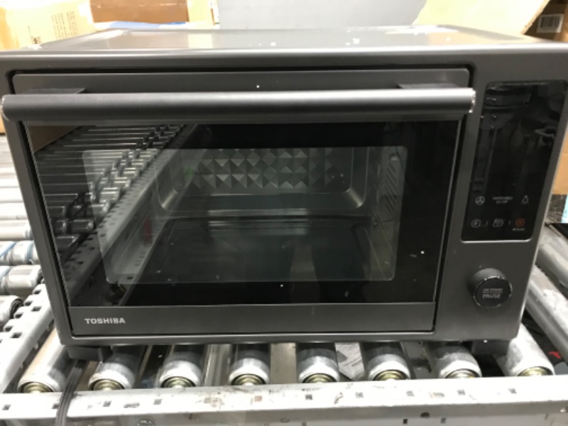 Photo 2 of TOSHIBA Hot Air Convection Toaster Oven, Extra Large 34QT/32L, 9-in-1 Cooking Functions, Crispy Grill, Dehydrate, Rotisserie, 6 Accessories Included, 1650W, Grey
MISSING HARDWARE
