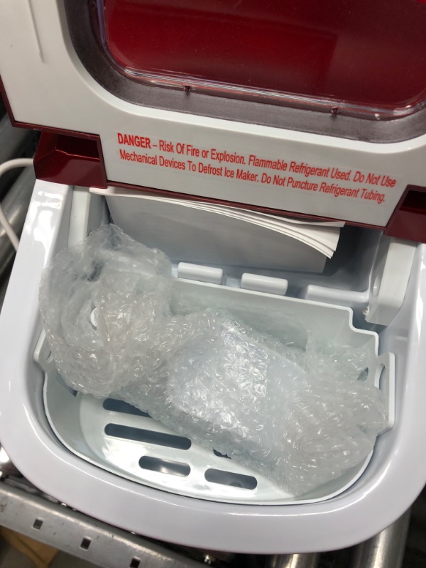 Photo 4 of VIVOHOME Electric Portable Compact Countertop Automatic Ice Cube Maker Machine Red 