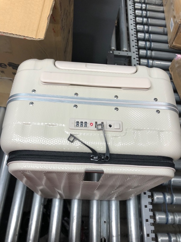 Photo 1 of Hanke Lightweight Hardside Carry On Luggage Off White Clamshell 