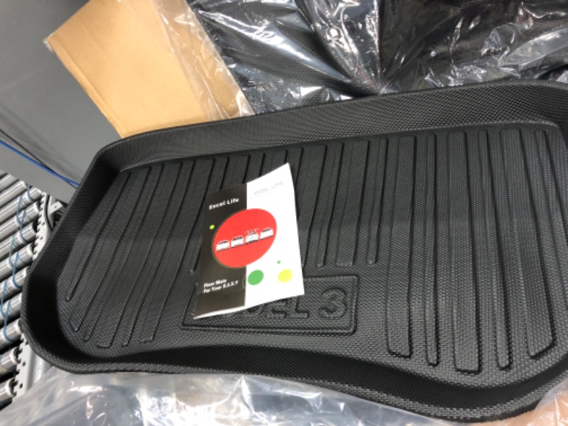 Photo 3 of Excel Life All Weather Full Set of TPE Floor Mats and Rear Trunk Cargo Tray for Tesla Model 3 