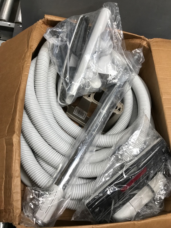 Photo 2 of ***PARTS ONLY*** Cen-Tec Systems 93642 Central Vacuum Low Voltage Kit, 35 Ft. Hose, Light Gray
