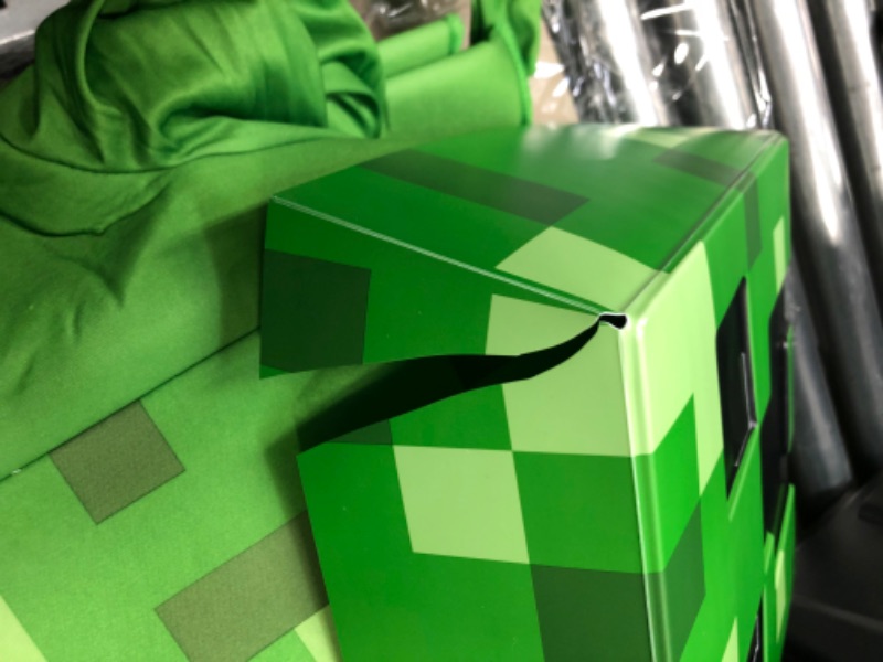 Photo 3 of Creeper Classic Minecraft Costume, Green, Large (10-12) L (10-12) Costume