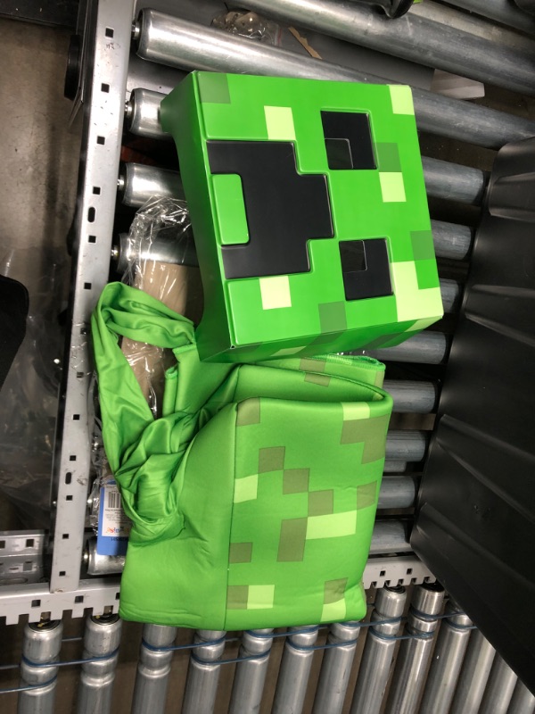 Photo 2 of Creeper Classic Minecraft Costume, Green, Large (10-12) L (10-12) Costume