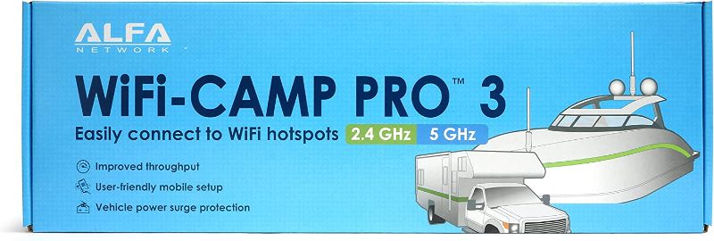 Photo 1 of ALFA Network WiFi CampPro 3, Dual-Band WiFi 5 (2.4 or 5 GHz) WiFi/Internet Range Extender kit for Caravan, Motorhome, RV, Boat, Yacht