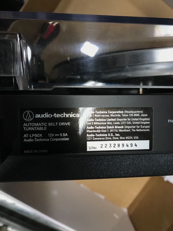 Photo 3 of Audio-Technica AT-LP60X-BK Fully Automatic Belt-Drive Stereo Turntable, Black, Hi-Fi, 2 Speed, Dust Cover, Anti-Resonance, Die-Cast Aluminum Platter