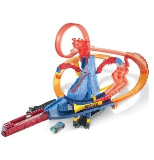 Photo 1 of Hot Wheels - Volcano Escape Motorized Track Set - Orange/Blue
