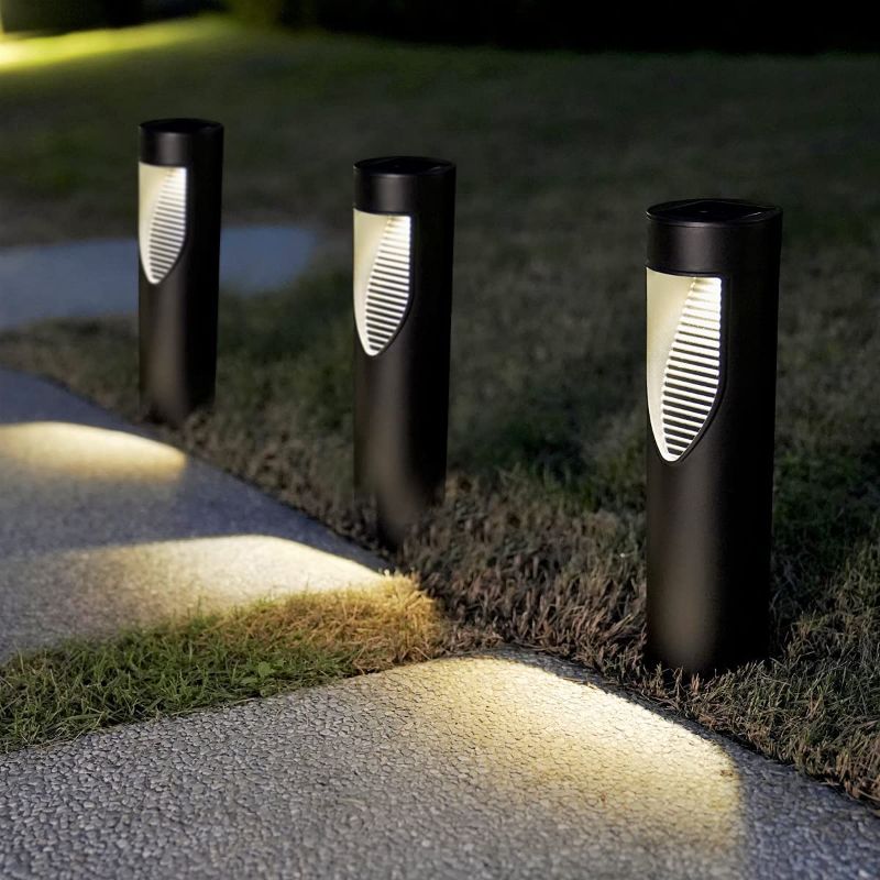 Photo 2 of 5 Pack Solar Lights Outdoor Decorative for Garden Pathway Walkway Driveway Sidewalk Yard. 15 Lumens Bright Landscape Lights Solar Powered for Landscape Lighting