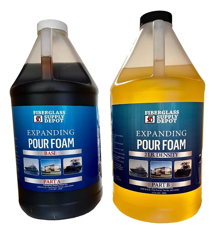 Photo 1 of 4 Lb Density Expanding Pour Foam, 1 & 2 Part Polyurethane Closed Cell Liquid Foam for Boat and Dock Flotation, Soundproofing, Filling Voids, and Insulation (2 Gallon Kit)