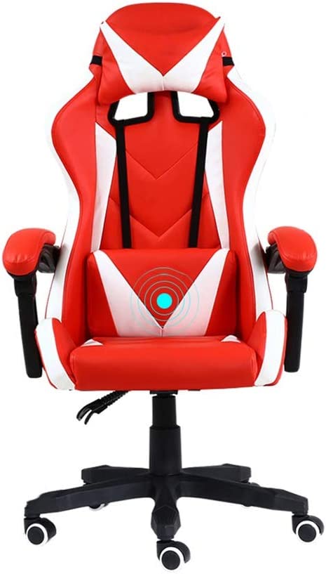 Photo 2 of Bseack Swivel Chair Gaming Chair, Elevating Rotary Armchair Reclining Computer Chair Ergonomics Office Chair with Headrest and Lumbar Support9 RED, WHITE AND BLACK