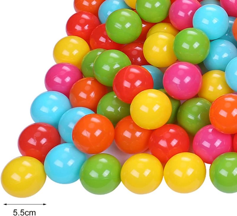 Photo 1 of 100 Soft Plastic Mini Ball Pit Balls w/ 8 Vibrant Colors - Crush Proof, No Sharp Edges, Non Toxic, Phthalate & BPA Free for Baby Toddler Ball Pit, Tents Tunnels Indoor & Outdoor