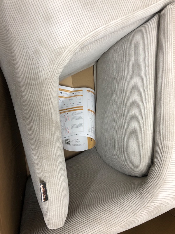 Photo 2 of **SEE NOTES**
CHITA Mid-Century Modern Dining Chair, Upholstered Fabric Accent Chair, Set of 2,Flax Beige in Fabric