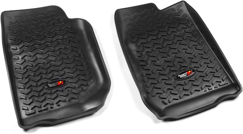 Photo 1 of Rugged Ridge 12987.09 Floor Liner, Front/Rear; Black, 1976-1986 Jeep CJ-7 / Wrangler 87-95 / YJ Front and Rear Floor Liner Kit