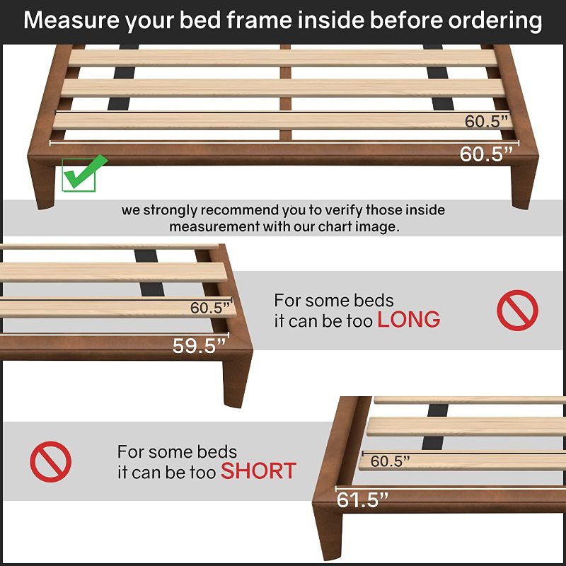 Photo 2 of 0.75-Inch Standard Mattress Support Wooden Bunkie Board/Slats, Queen,