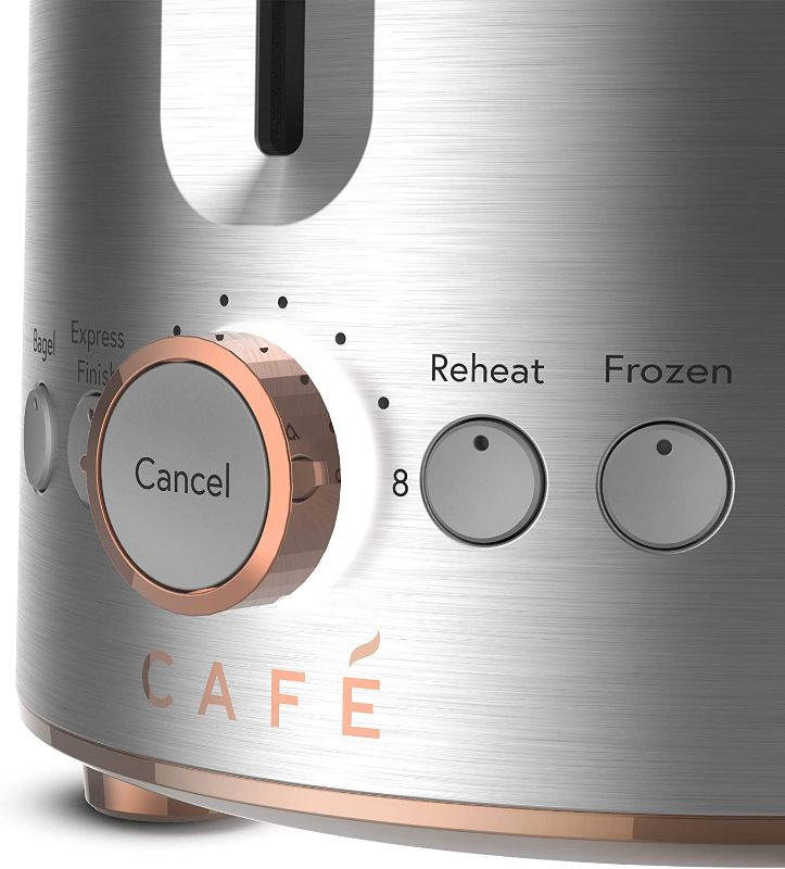 Photo 1 of Café Express Finish 2-Slice Toaster | Extra-Wide Slots, Extra Lift for Waffles, Pastries, Texas Toast & More | 4 Pre-Set Functions, 8 Shade Options | Countertop Kitchen Essentials | Stainless Steel