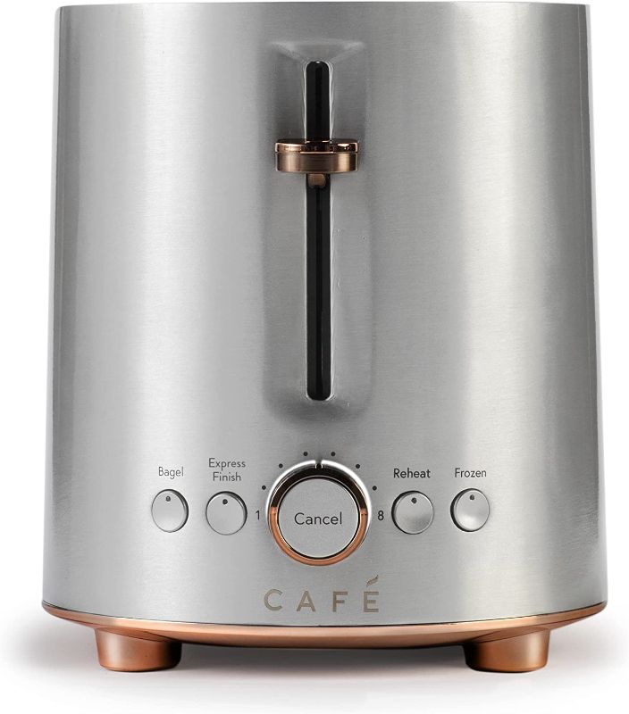 Photo 1 of Café Express Finish 2-Slice Toaster | Extra-Wide Slots, Extra Lift for Waffles, Pastries, Texas Toast & More | 4 Pre-Set Functions, 8 Shade Options | Countertop Kitchen Essentials | Stainless Steel