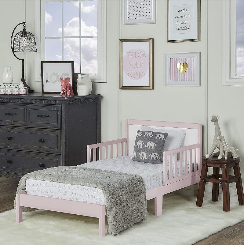 Photo 4 of Dream on Me Brookside Toddler Bed - Blush Pink/White