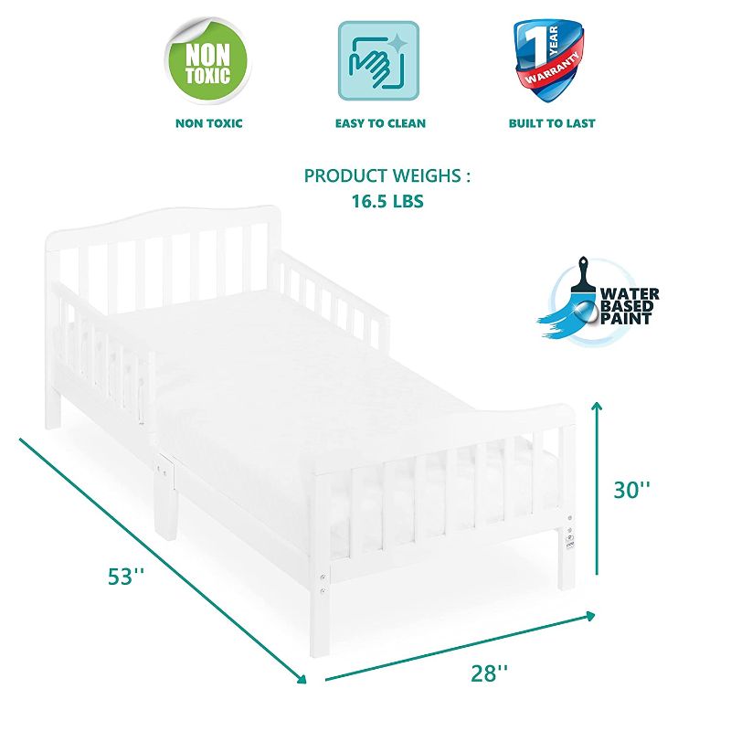 Photo 4 of Dream On Me Classic Design Toddler Bed, White