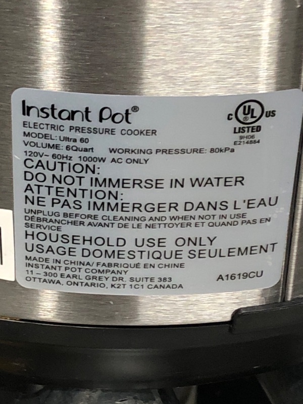Photo 4 of  (PARTS ONLY) Instant Pot Ultra, 10-in-1 Pressure Cooker, Slow Cooker, Rice Cooker, Yogurt Maker, Cake Maker, Egg Cooker, Sauté, and more, Includes App With Over 800 Recipes, Stainless Steel, 6 Quart 6QT Ultra