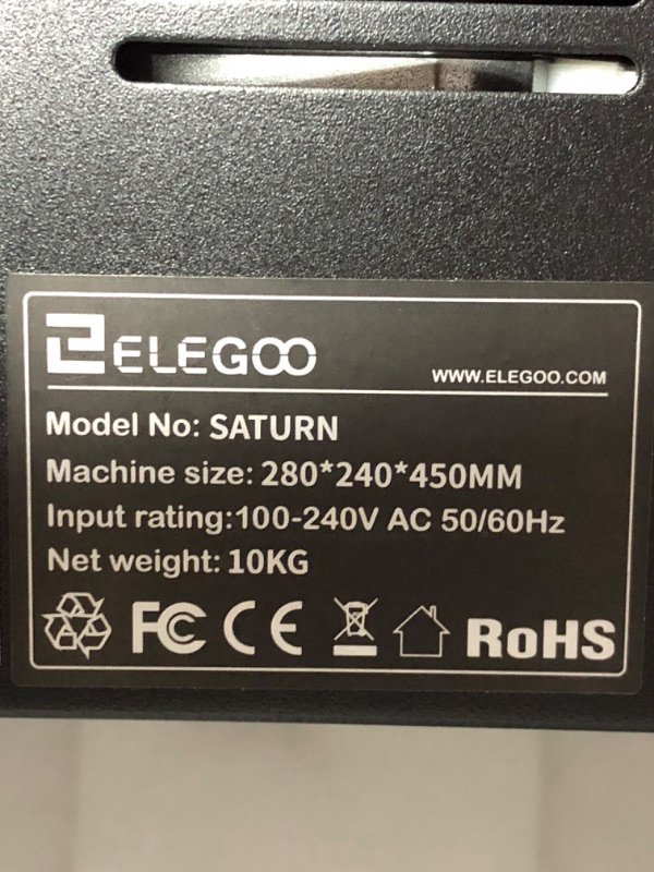 Photo 4 of ELEGOO Saturn MSLA 3D Printer UV Photocuring LCD Resin 3D Printer with 4K Monochrome LCD, Matrix UV LED Light Source, Off-Line, WLAN Print,192 x 120 x 200 mm³ / 7.55 x 4.72 x 7.87 in³ Printing Size