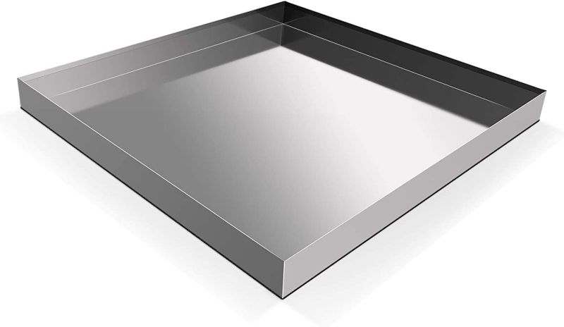 Photo 1 of 28" x 30" x 2.5" Heavy Duty 304 Stainless Steel Washer Machine Drip Drain Pan Floor Tray with anti-slip bottom pad, No Hole