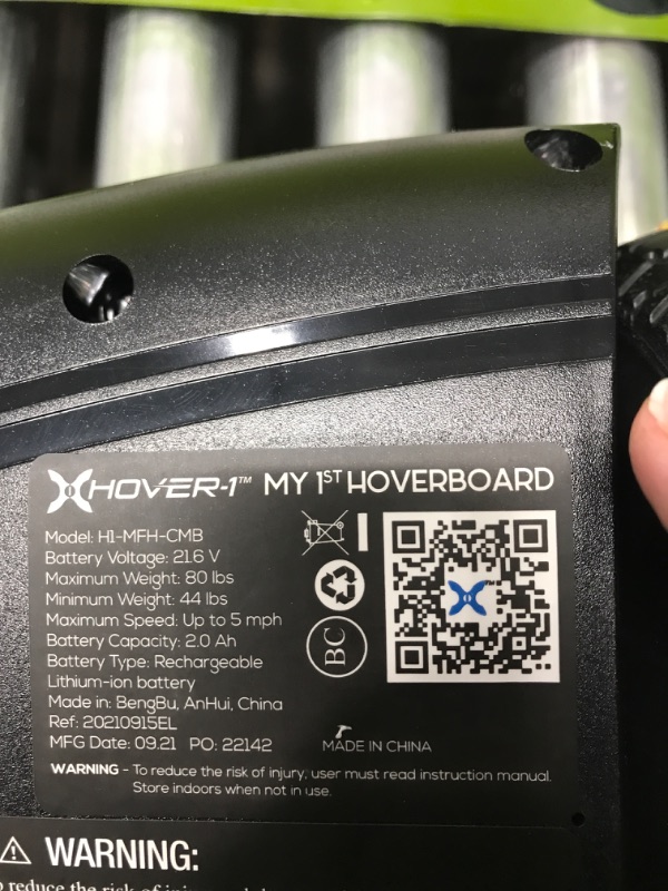 Photo 11 of ***PARTS ONLY*** Hover-1 Kids My First Hoverboard | 5 MPH Top Speed, 3 Mile Range, 300W Motor (2x 150W), 5hr Charge Time, 80lbs Max Weight, Black ***COSMETIC DAMAGE SEE PHOTOS*** 