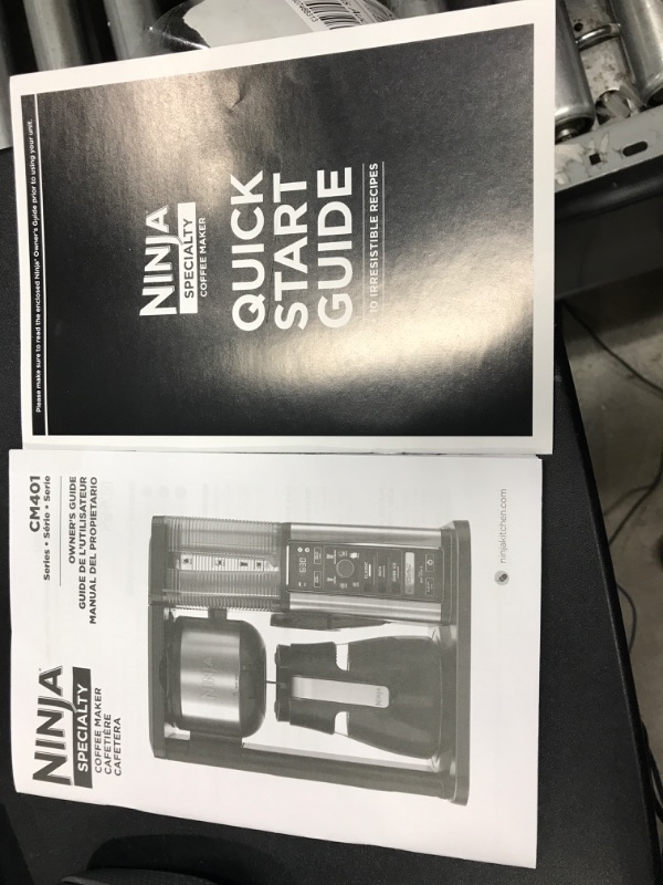 Photo 2 of ***FACTORY SEALED TESTED POWERS ON*** Ninja CM401 Specialty 10-Cup Coffee Maker, with 4 Brew Styles for Ground Coffee, Built-in Water Reservoir, Fold-Away Frother & Glass Carafe, Black Black 50 Oz. Glass Carafe