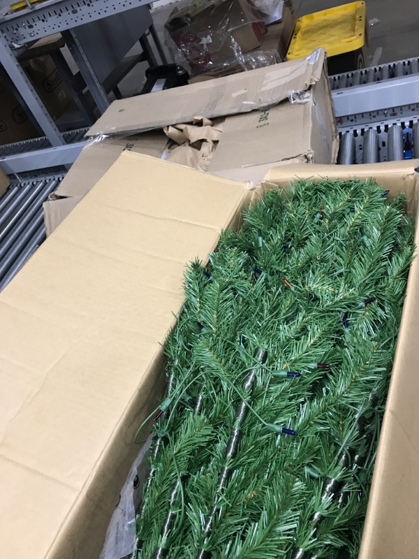 Photo 3 of ***LIGHTS NOT WORKING, MAY NEED REPLACEMENT BULB*** National Tree Company Pre-Lit Artificial Slim Christmas Tree, Green, North Valley Spruce, Multicolor Lights, Includes Stand, 7.5 Feet 7.5 ft