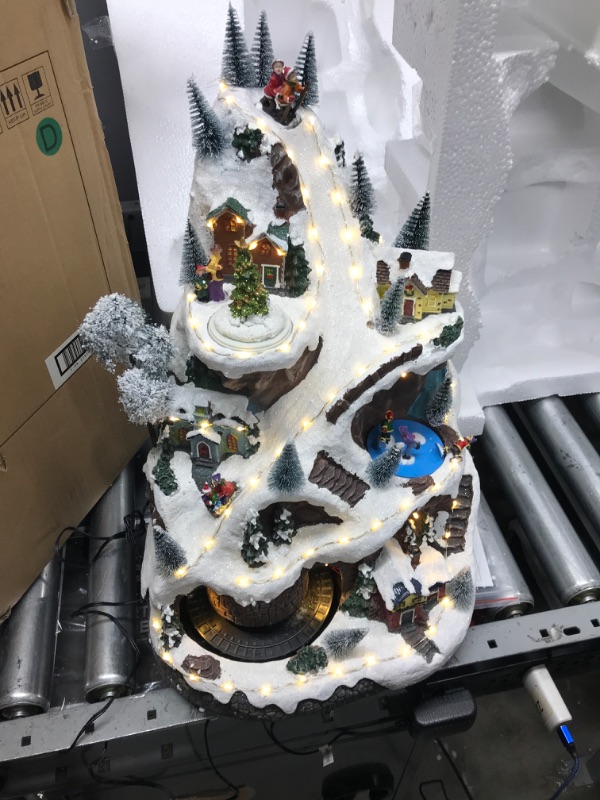 Photo 2 of ***TESTED**POWERED ON**Alpine Corporation 18" H Indoor Animated Winter Wonderland Set with LED Lights and Music