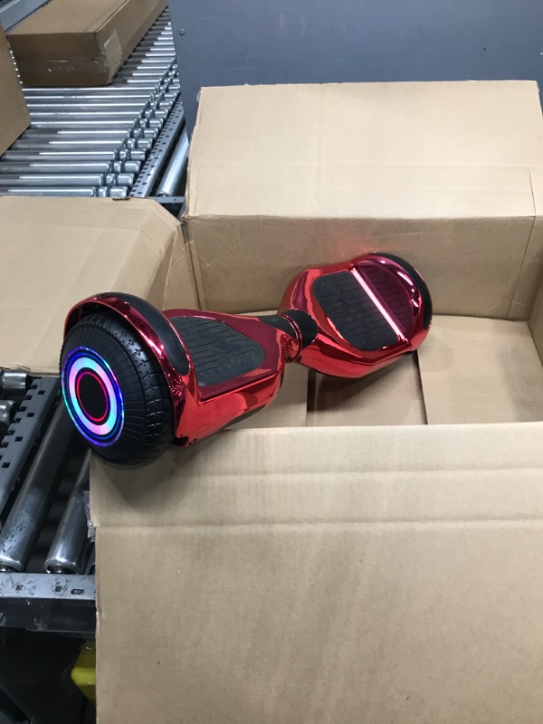 Photo 2 of ***PARTS ONLY*** TPS Power Sports Electric Hoverboard Self Balancing Scooter for Kids and Adults Hover Board with 6.5" Wheels Built-in Bluetooth Speaker Bright LED Lights UL2272 Certified Chrome Red