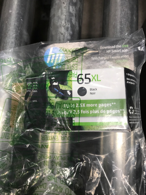 Photo 2 of Original HP 65XL Black High-yield Ink Cartridge | Works with HP AMP 100 Series, HP DeskJet 2600, 3700 Series, HP ENVY 5000 Series | Eligible for Instant Ink | N9K04AN