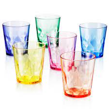 Photo 1 of 13 oz Unbreakable Premium Drinking Glasses - Set of 6 - Tritan Plastic Cups - BPA Free - 100% Made in Japan (Assorted Colors)