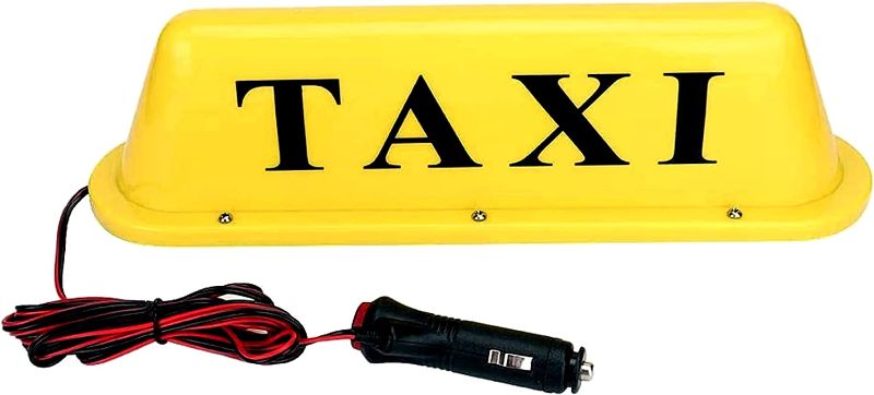 Photo 1 of NRC&XRC12V LED TAPE Magnetic Waterproof Yellow Taxi Cab Roof Top Illuminated Sign Car Yellow led Light Sealed Base with 3m power cable