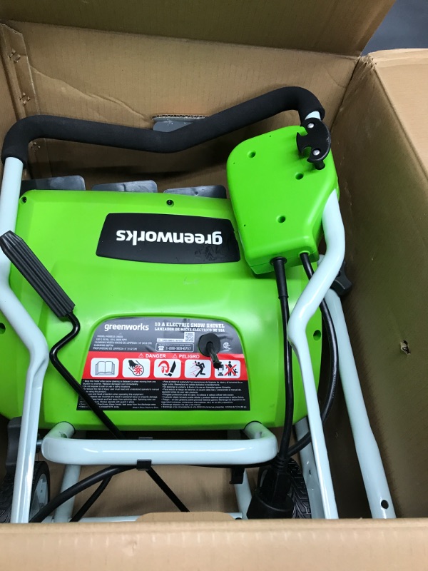 Photo 5 of *USED*Greenworks 10 Amp Corded Snow Thrower, Green