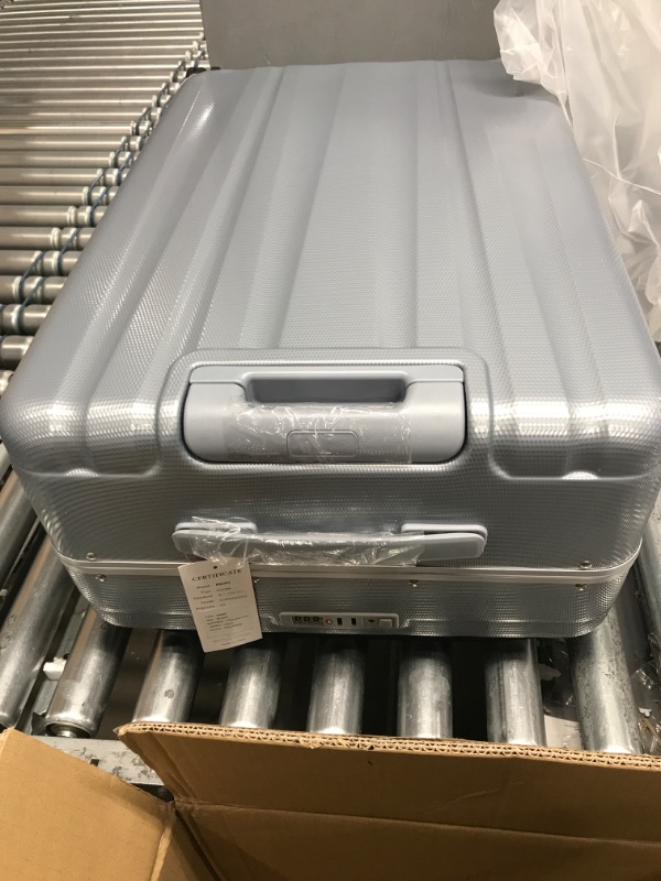 Photo 2 of *USED*Hanke Luggage Hardside Suitcase with Wheels & Front Opening, 26in Large Checked in Luggage Aluminum Frame PC Rolling Suitcases Travel Bag TSA Lock -Grey 26 Inch Grey