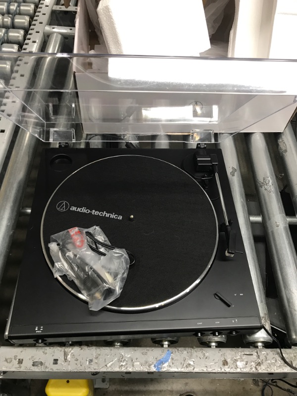 Photo 1 of Audio-Technica AT-LP60X-BK Fully Automatic Belt-Drive Stereo Turntable, Black, Hi-Fi, 2 Speed, Dust Cover, Anti-Resonance, Die-Cast Aluminum Platter