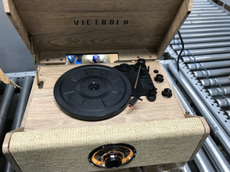 Photo 1 of Victrola's 4-in-1 Highland Bluetooth Record Player with 3-Speed Turntable with FM Radio (VTA-330B-FOT)